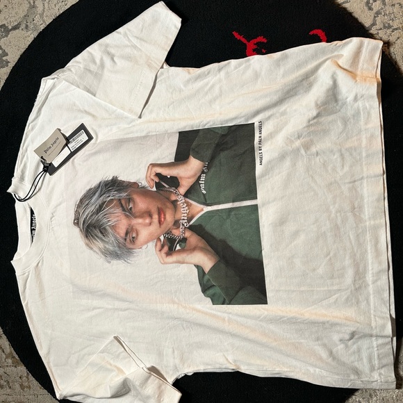 Palm Angels White Graphic Tee - Picture 1 of 6